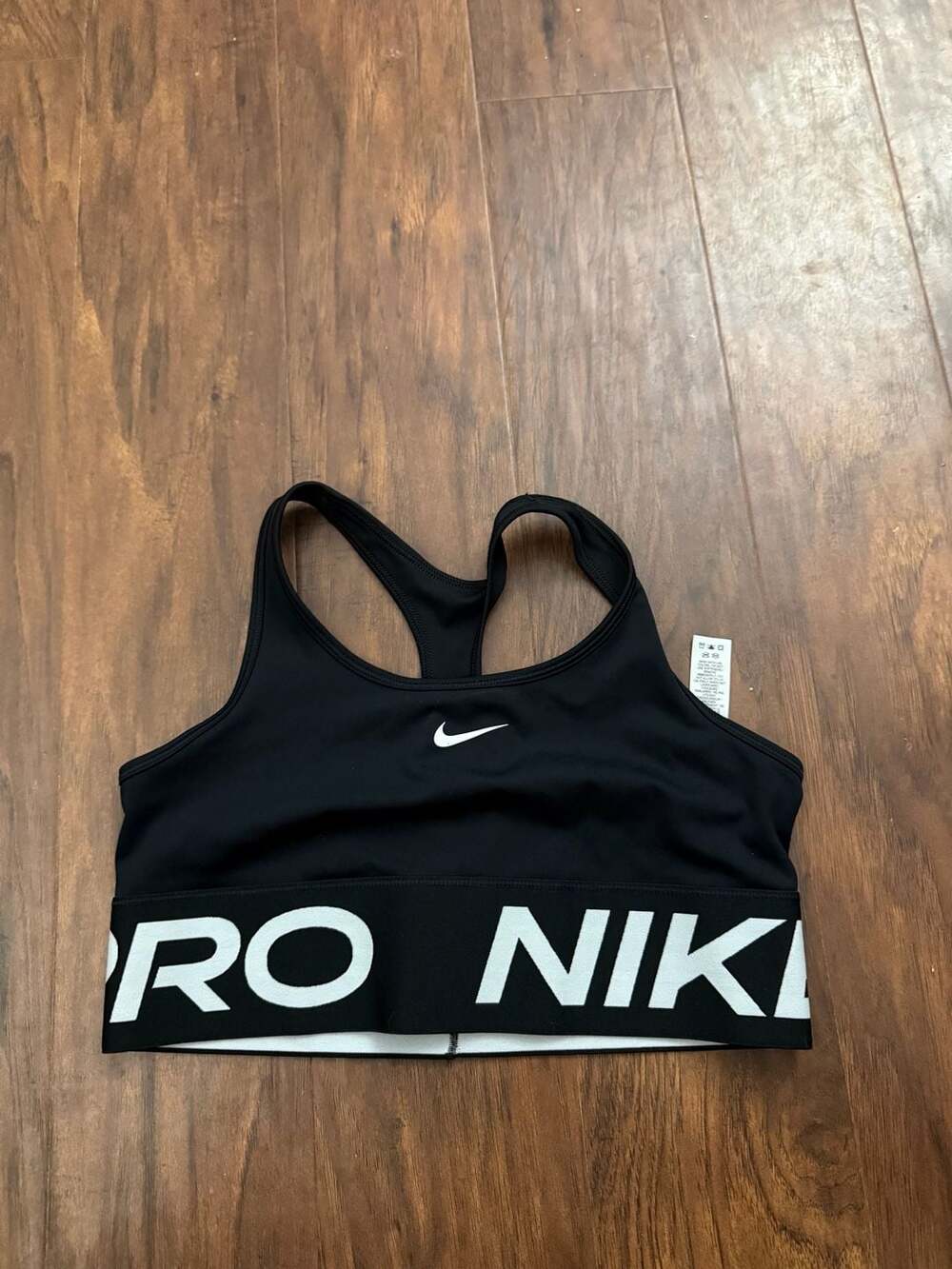 Kids Nike Pro Sports Bra Size L Black White Racerback